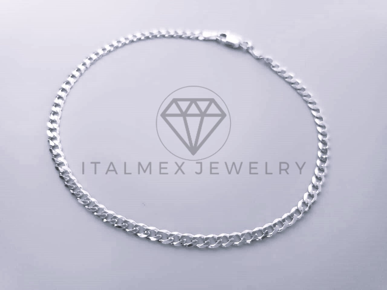 Tobillera Clasica - 104281 - Diseño Cubana 3.4mm/9" Plata .925