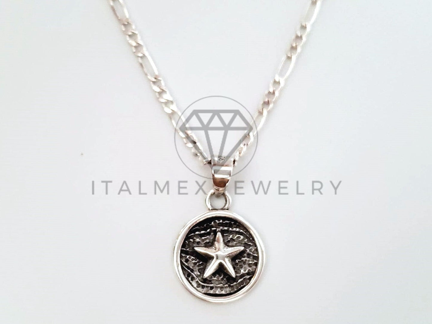 Dije No Religioso - 104462 - Dije de Medalla Estrella Plata .925