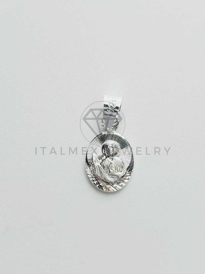 Dije Religioso - 102535 - Medalla Diamantada Mini San Judas Plata Fina .925