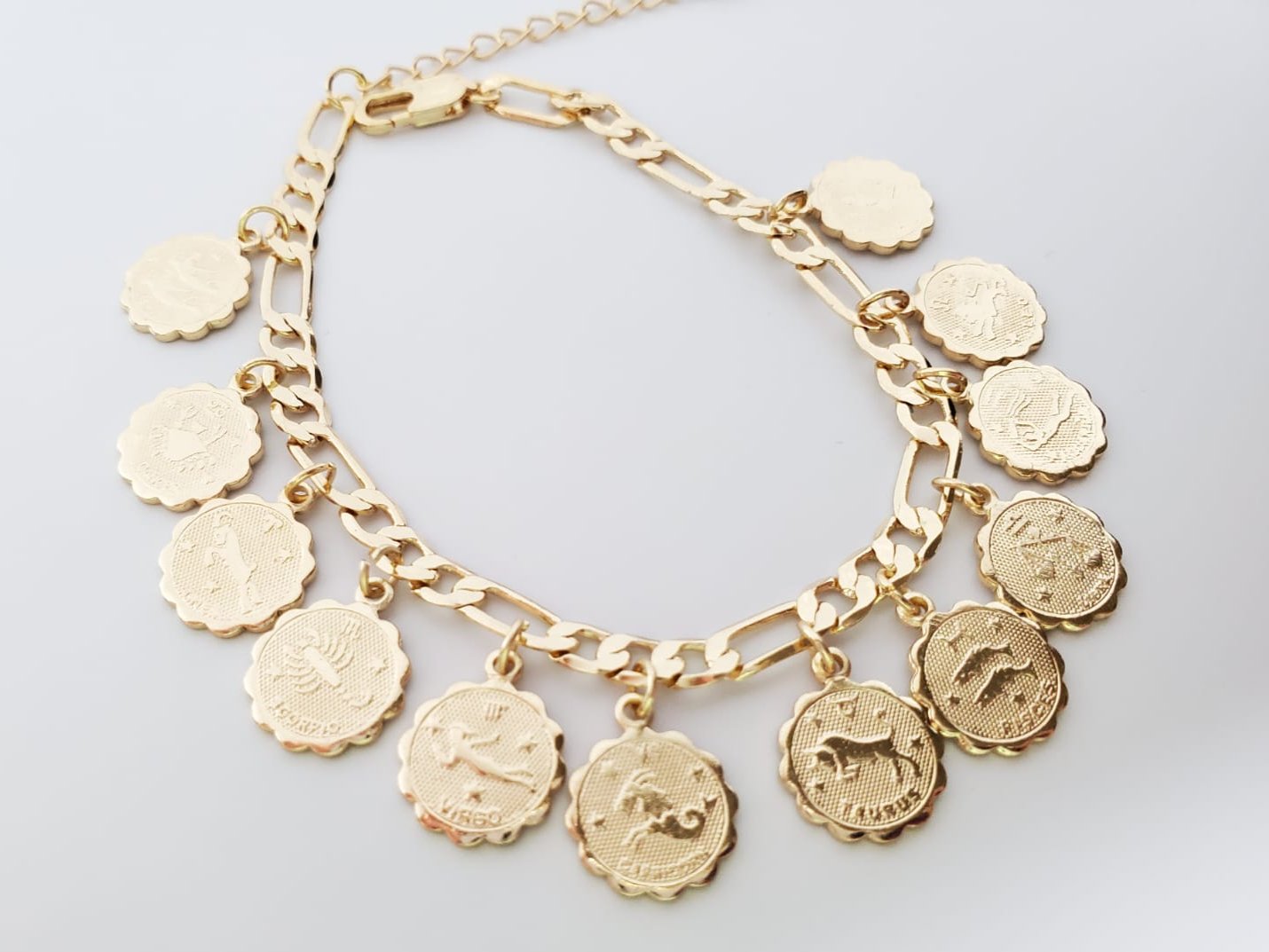 Zodiac Coin Design | 18K Gold-Plated Bracelet