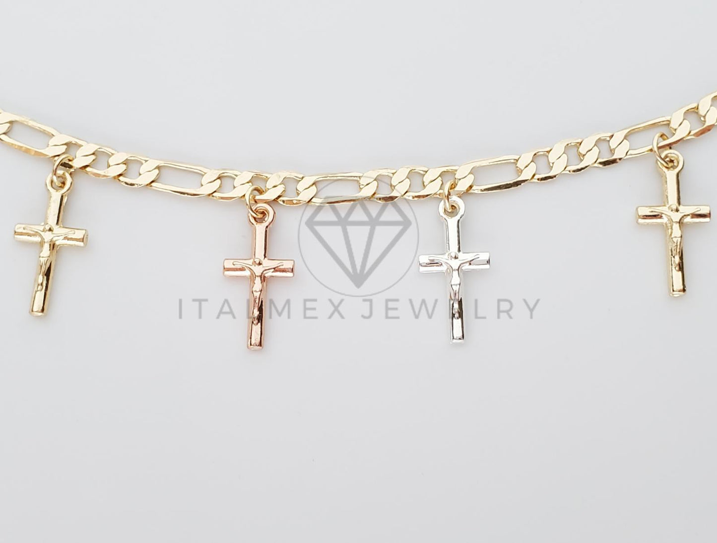Pulsera Elegante - 100161 - Diseño de Cristo 3 Oros - Oro Laminado 18K