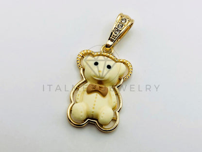 Dije de Lujo - 105660 - Dije Osito de Peluche Color Pastel Oro Laminado 18K