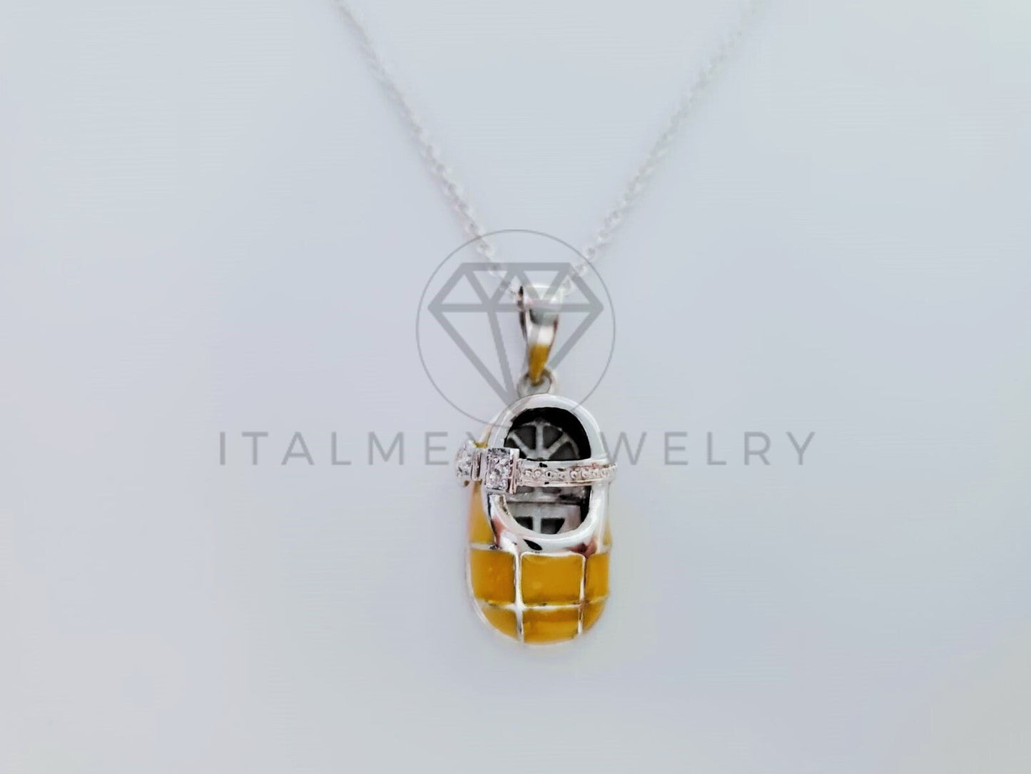 Collar de Lujo - 105232 - Collar Zapato Amarillo Plata .925