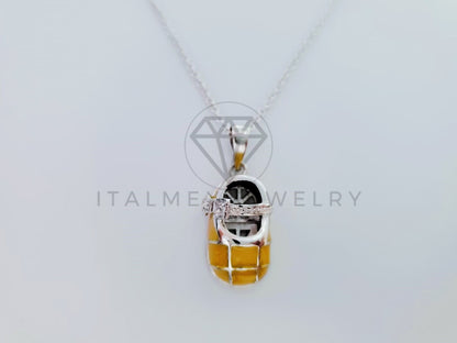 Collar de Lujo - 105232 - Collar Zapato Amarillo Plata .925