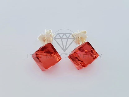 Broquel de Lujo - 105207 - Broquel Cubo Naranja 6mm Plata .925