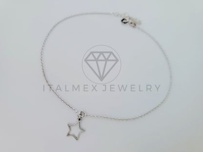 Tobillera Clasica - 105228 - Diseño Dije Estrella Plata .925