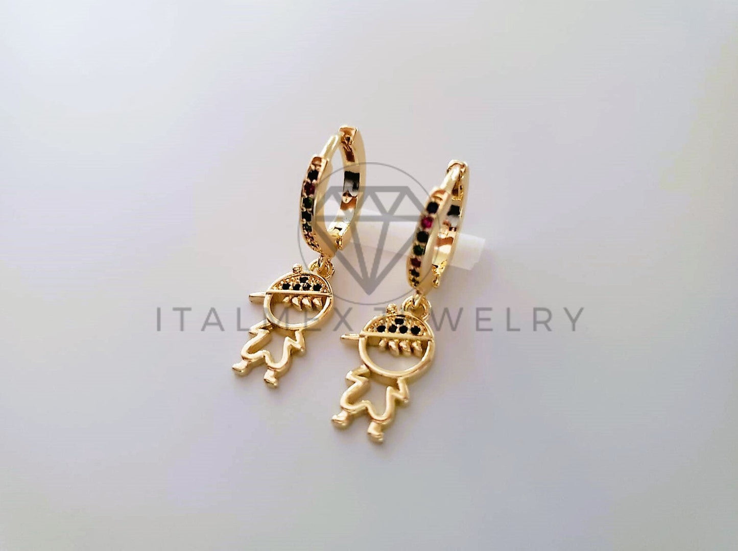 Arete de Lujo - 104628 - Huggie Niño CZ Color Oro Laminado 18K