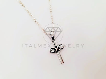 Dije Religioso - 104787 - Dije Cruz Cristo Infinito Plata Fina .925