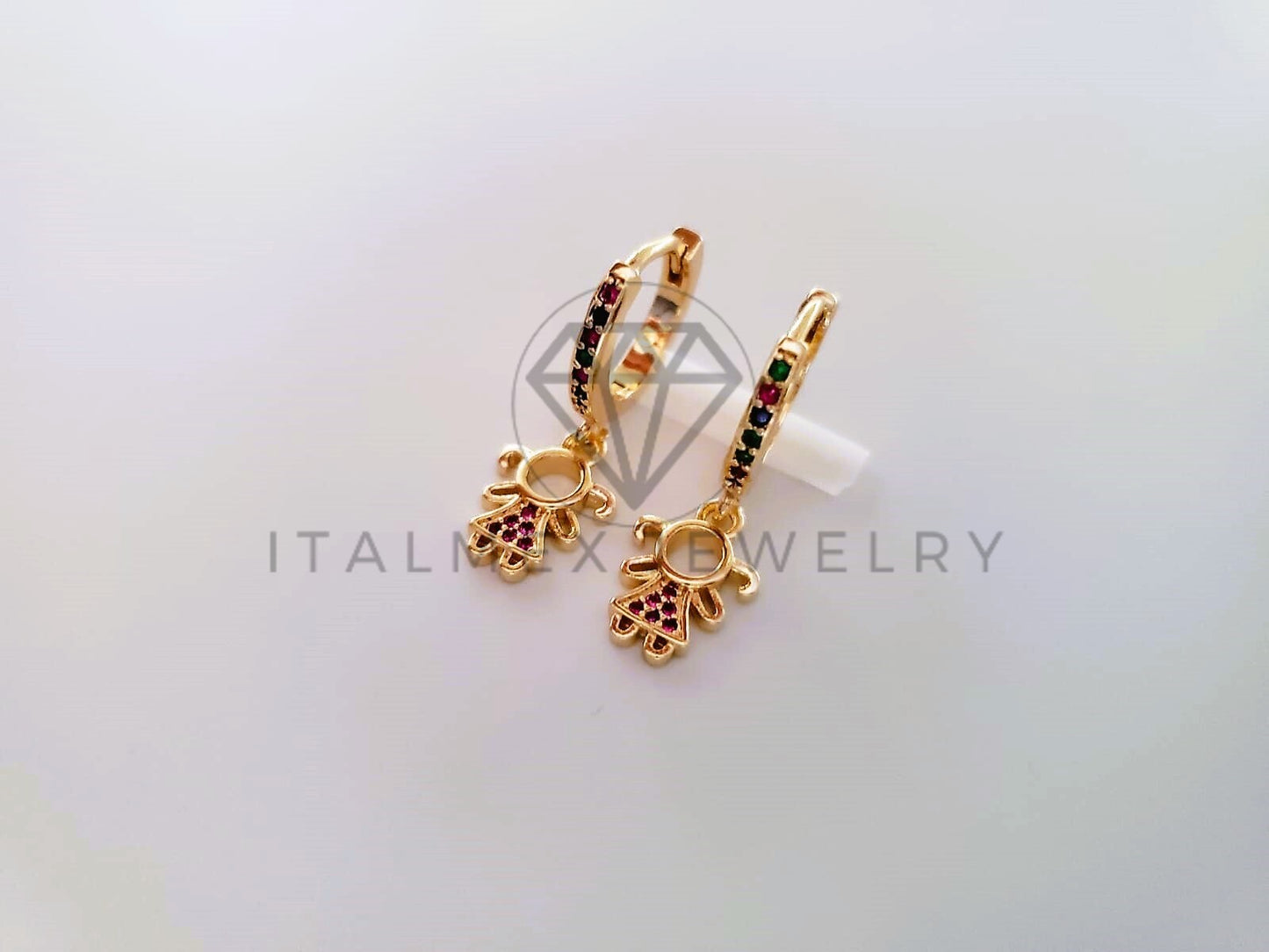 Arete de Lujo - 104627 - Huggie Niña CZ Color Oro Laminado 18K