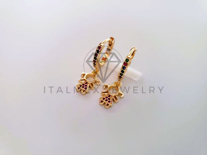 Arete de Lujo - 104627 - Huggie Niña CZ Color Oro Laminado 18K