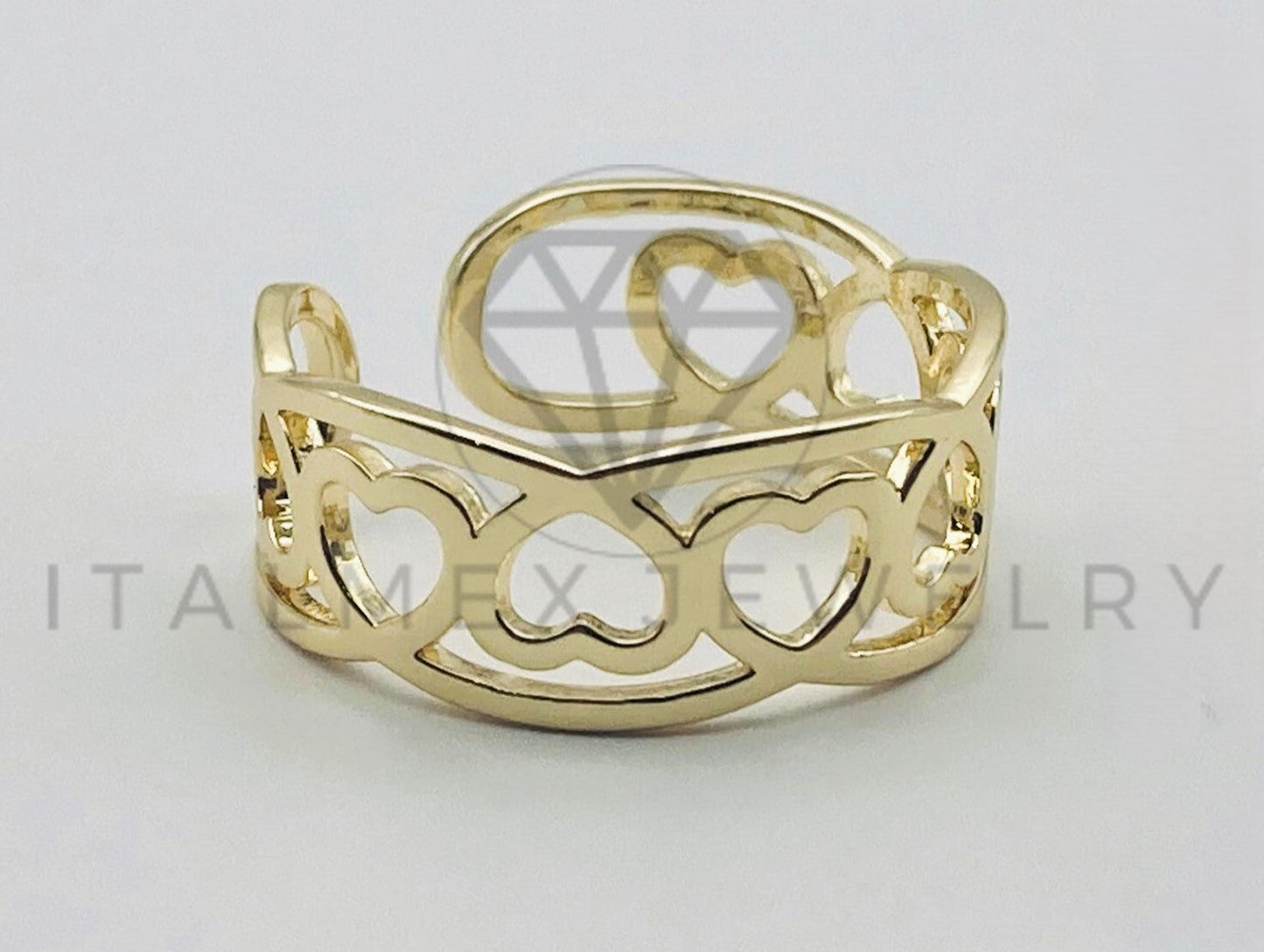 Anillo de Dama - 105552 - Diseño Corazon Dorado Oro Laminado 18K