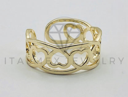 Anillo de Dama - 105552 - Diseño Corazon Dorado Oro Laminado 18K
