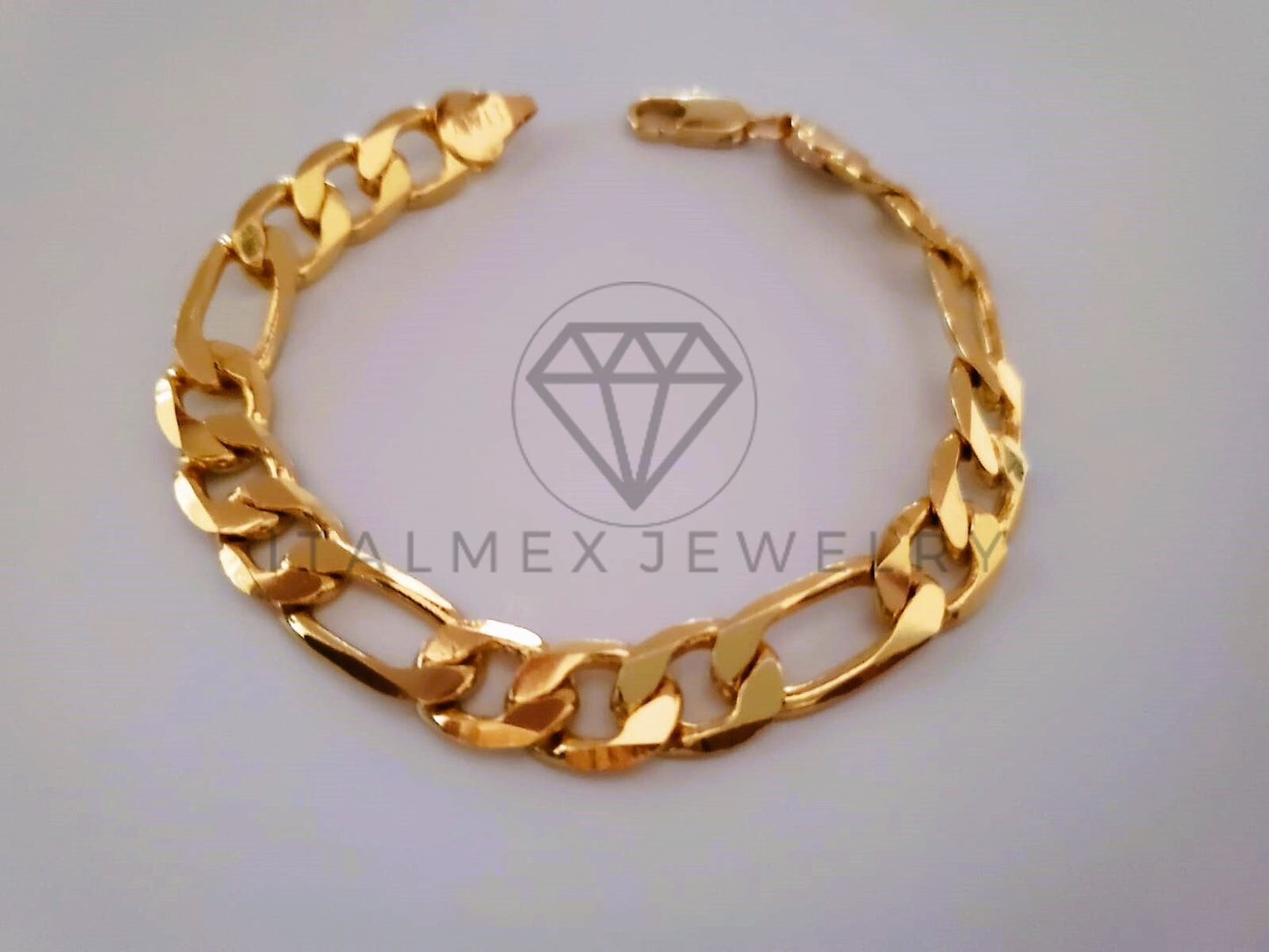 Pulsera de Lujo - 104422 - Diseño Figaro Clasica 10mm/7 Pulgadas Oro Laminado 18K