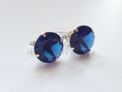 Broquel de Lujo - 101683 - Recto 10mm CZ Azul Plata .925
