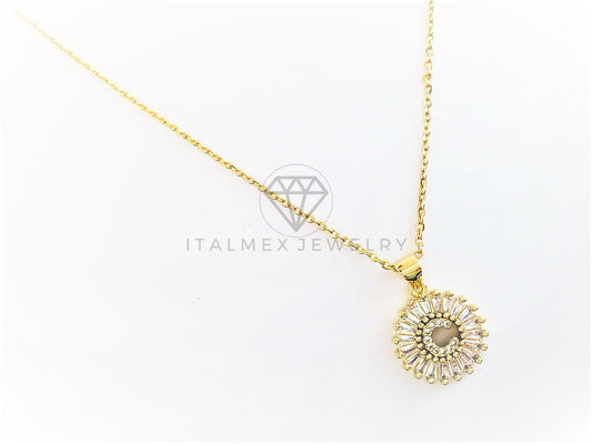 Collar Elegante - 102613 - Collar Inicial "C" Con CZ Clara Oro Laminado 18K