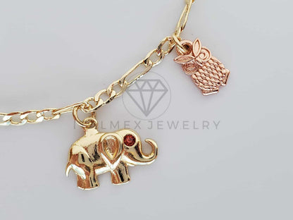Pulsera Elegante - 101462 - Diseño de las 7 Potencias de 3 Colores Oro Laminado 18K