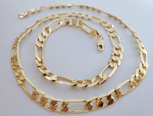 8mm Figaro Link Design | 18K Gold-Plated Chain