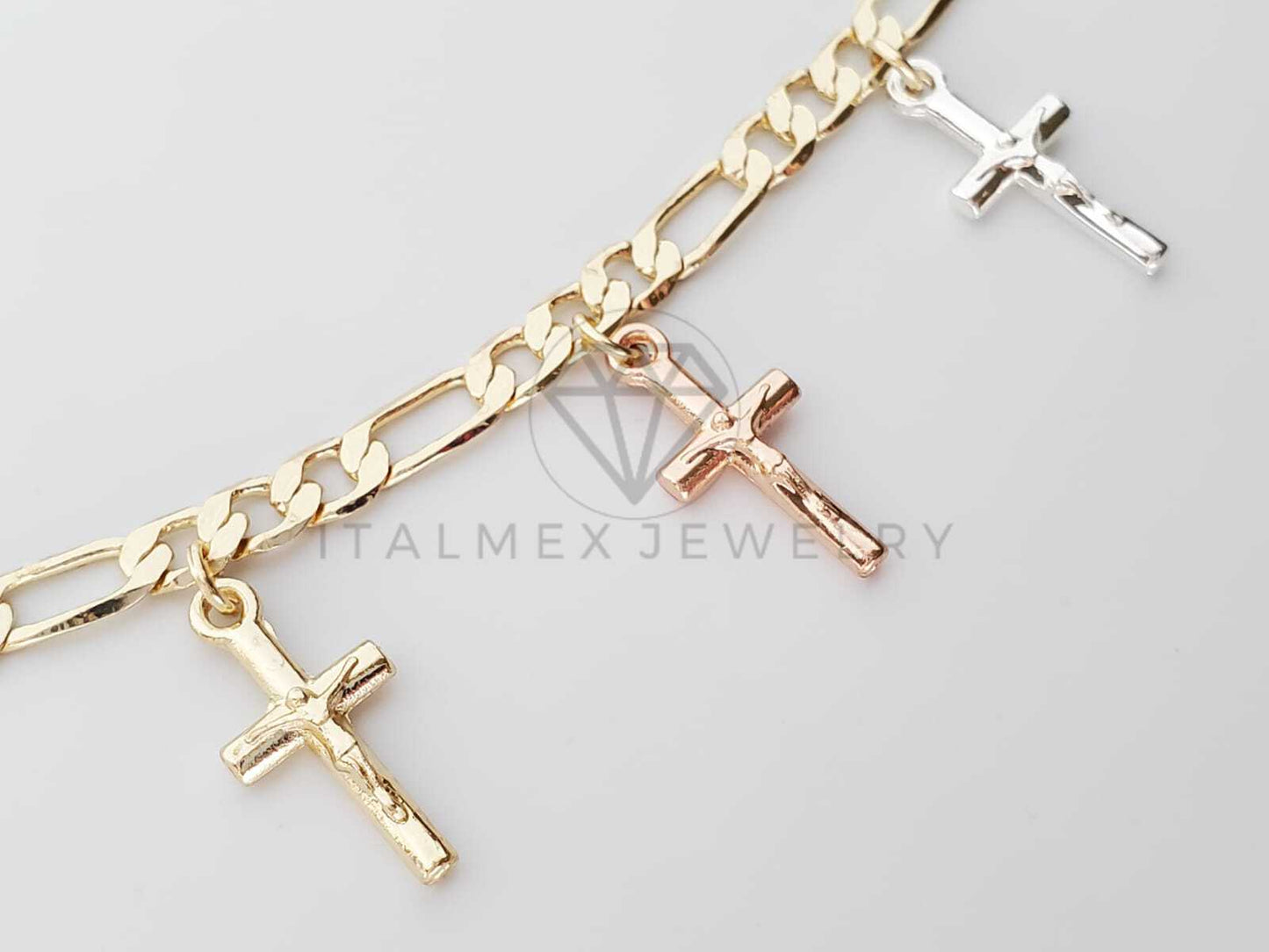 Pulsera Elegante - 100161 - Diseño de Cristo 3 Oros - Oro Laminado 18K
