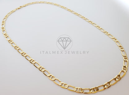 Cadena Clasica - 105918 - Eslabon Cubana Figaro 9mm 18 Pulgadas Oro Laminado 18K