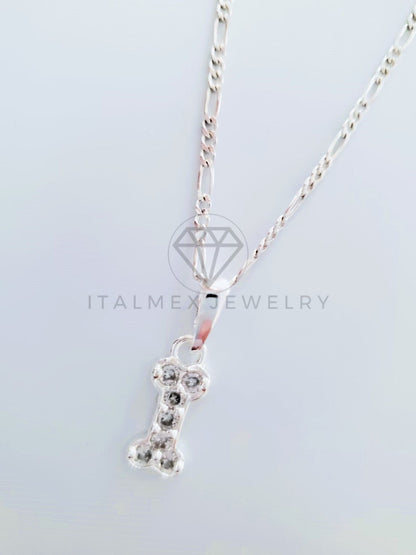 Dije No Religioso - 104796 - Dije Huesito CZ Clara Mini Plata .925