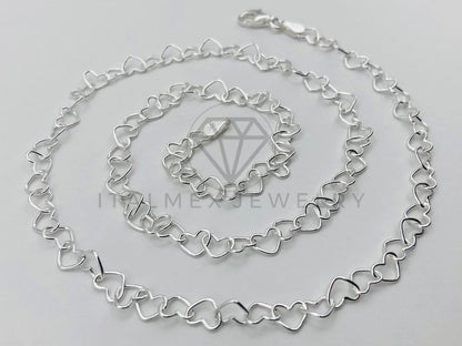 Cadena Corazon 4mm 18 Pulgadas Plata .925