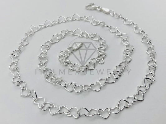 Cadena Corazon 4mm 18 Pulgadas Plata .925