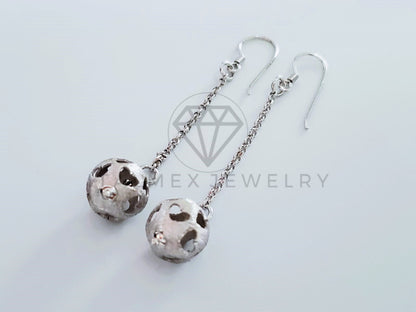 Arete de Lujo - 105224 - Arete Bola Arenada Corazones Plata .925