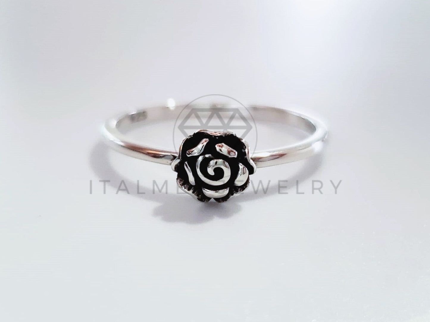 Anillo de Dama - 105036 - Anillo de Rosa Mate Plata .925