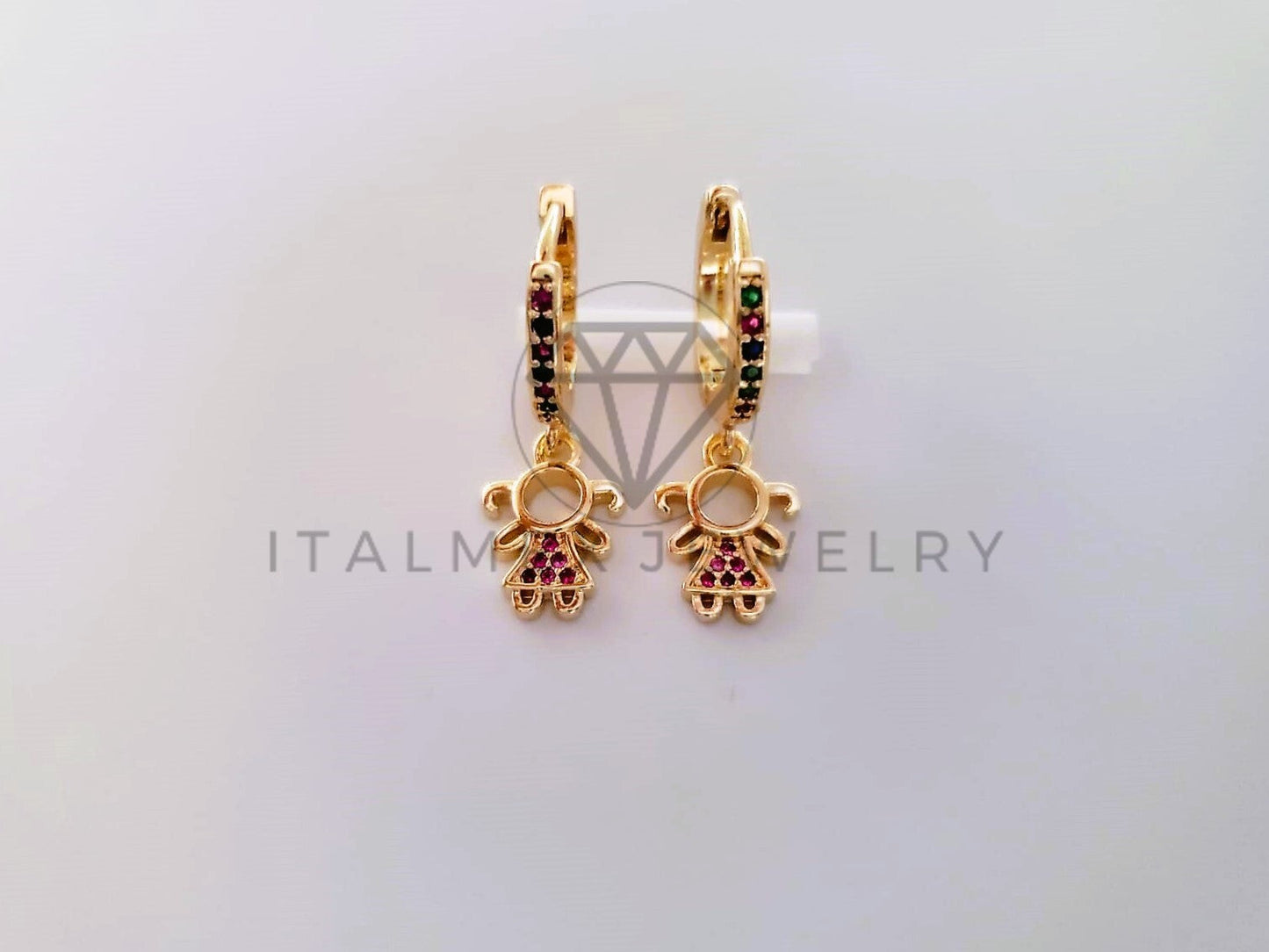 Arete de Lujo - 104627 - Huggie Niña CZ Color Oro Laminado 18K