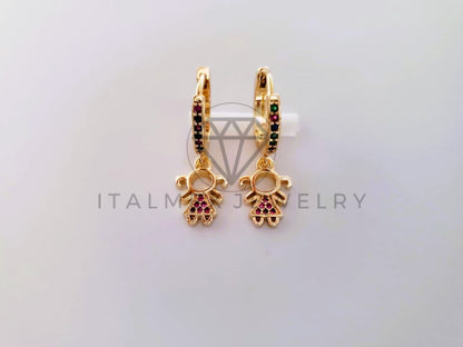 Arete de Lujo - 104627 - Huggie Niña CZ Color Oro Laminado 18K