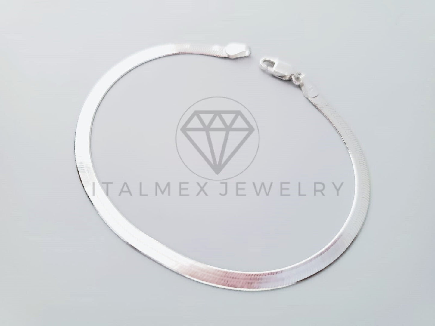 Pulsera de Lujo - 104840 - Diseño Planchada 3mm/7 Pulgadas Plata Fina .925