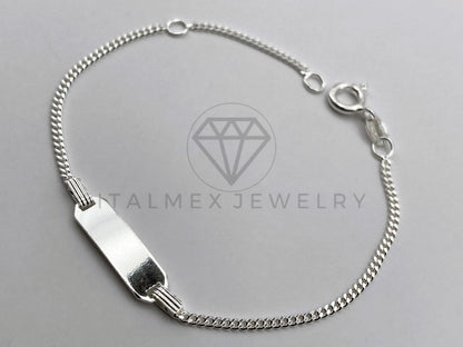 Pulsera de Lujo - 105467 - Esclava Cubana Bebé Placa Lisa Plata .925