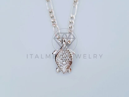 Dije Elegante - 104992 - Diseño Tortuga con Circonia Mini Plata .925