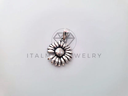Dije No Religioso - 104414 - Dije de Girasol en Plata Fina .925