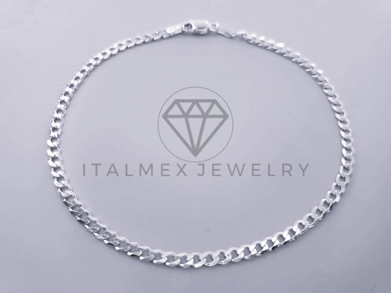 Tobillera Clasica - 104281 - Diseño Cubana 3.4mm/9" Plata .925