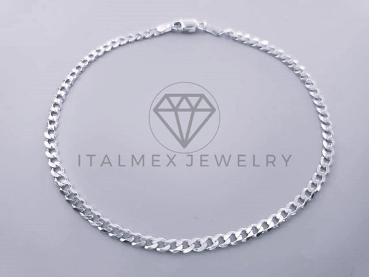 Tobillera Clasica - 104281 - Diseño Cubana 3.4mm/9" Plata .925