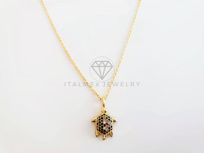 Collar Elegante - 103229 - Collar Tortuga CZ Colores Oro Laminado 18K