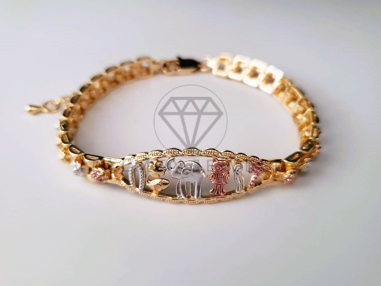 Pulsera de Lujo - 103706 - Diseño de 7 Potencias Oro Laminado 18K