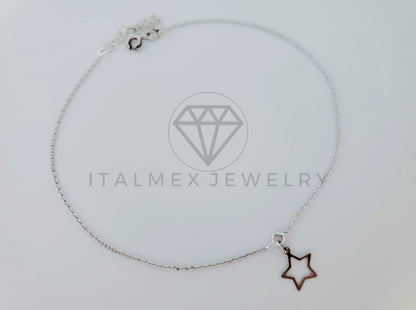 Tobillera Clasica - 105228 - Diseño Dije Estrella Plata .925