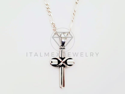 Dije Religioso - 104787 - Dije Cruz Cristo Infinito Plata Fina .925