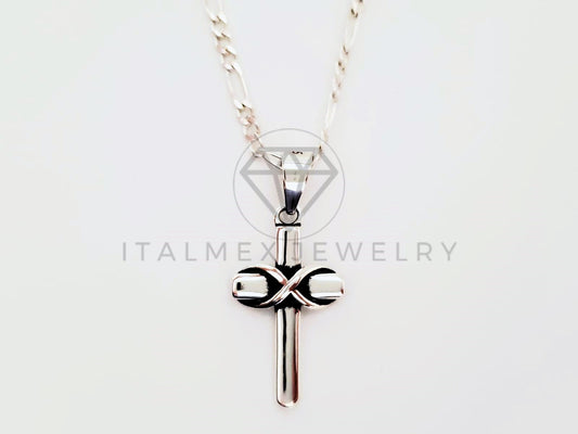 Dije Religioso - 104787 - Dije Cruz Cristo Infinito Plata Fina .925