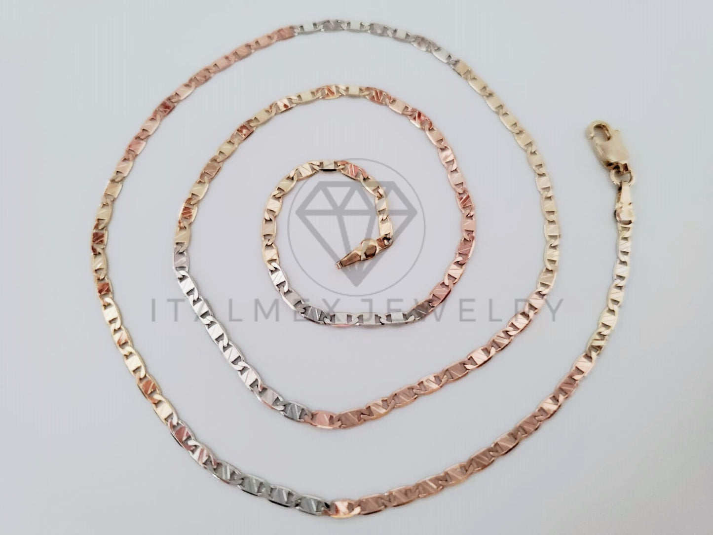 Cadena Clásica - 104937 - Estilo Gucci Rayada 2.5mm/20" Florentina Oro Laminado 18K