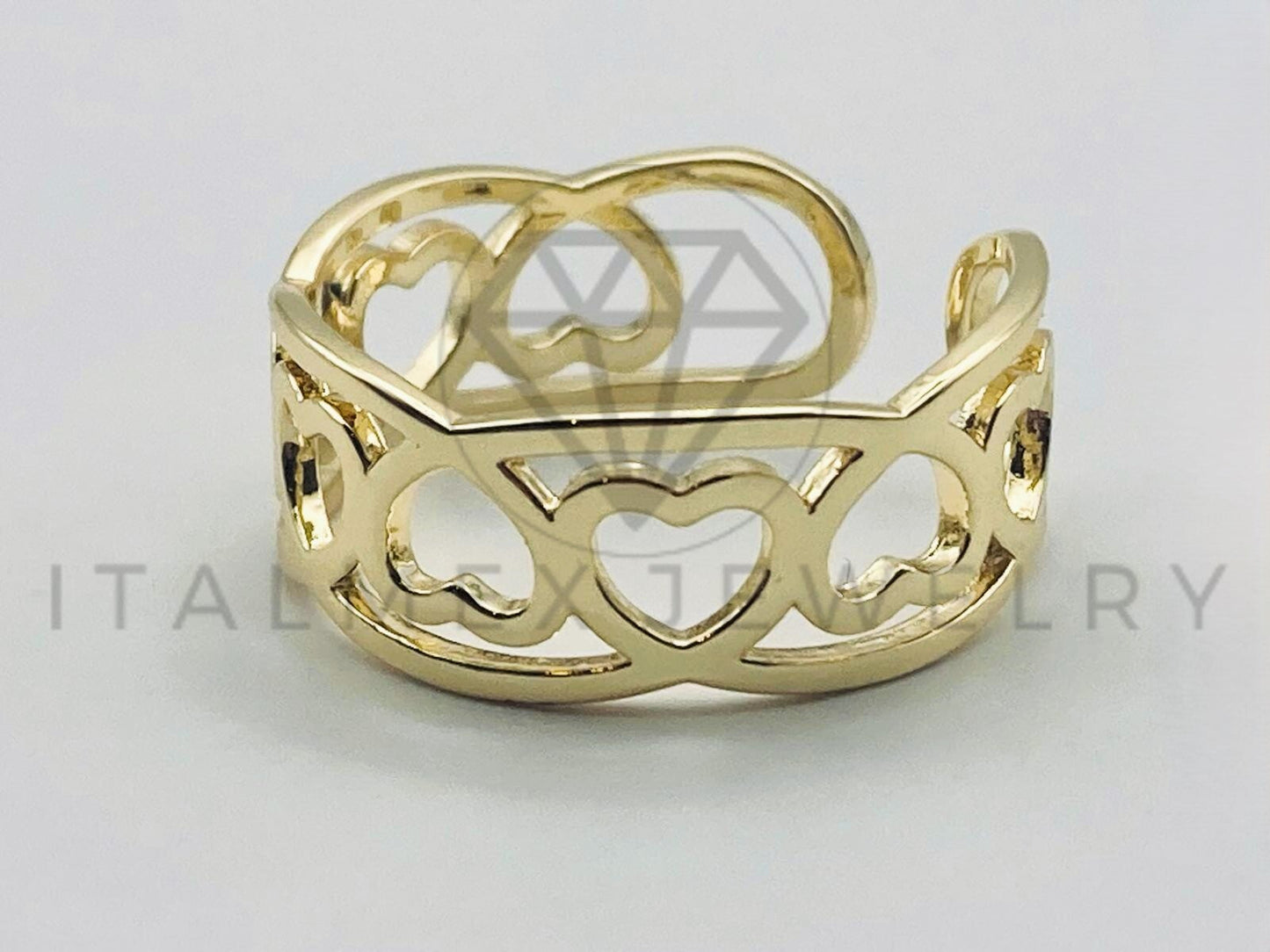 Anillo de Dama - 105552 - Diseño Corazon Dorado Oro Laminado 18K