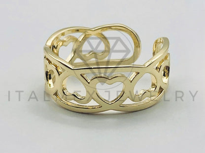Anillo de Dama - 105552 - Diseño Corazon Dorado Oro Laminado 18K