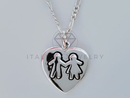 Dije No Religioso - 105079 - Dije de Corazon Niño y Niña Plata .925