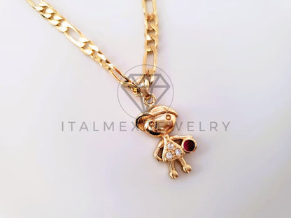 Dije Elegante - 104604 - Dije Niño CZ Tinta Tamaño Chica Oro Laminado 18K