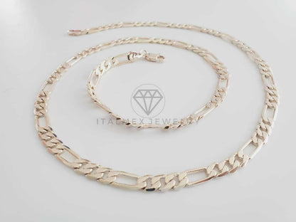 Cadena Clásica - 101261 - Estilo Fígaro Zegrinada 6mm/24" Dorada Oro Laminado 18K