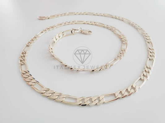 Cadena Clásica - 101261 - Estilo Fígaro Zegrinada 6mm/24" Dorada Oro Laminado 18K