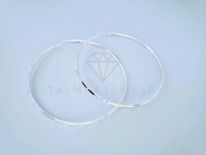 Arracada de Lujo - 104101 - Arracada de Tubo Celeste 70mm Plata Fina .925