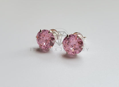 Broquel de Lujo - 101696 - Recto 7mm CZ Rosa Plata .925